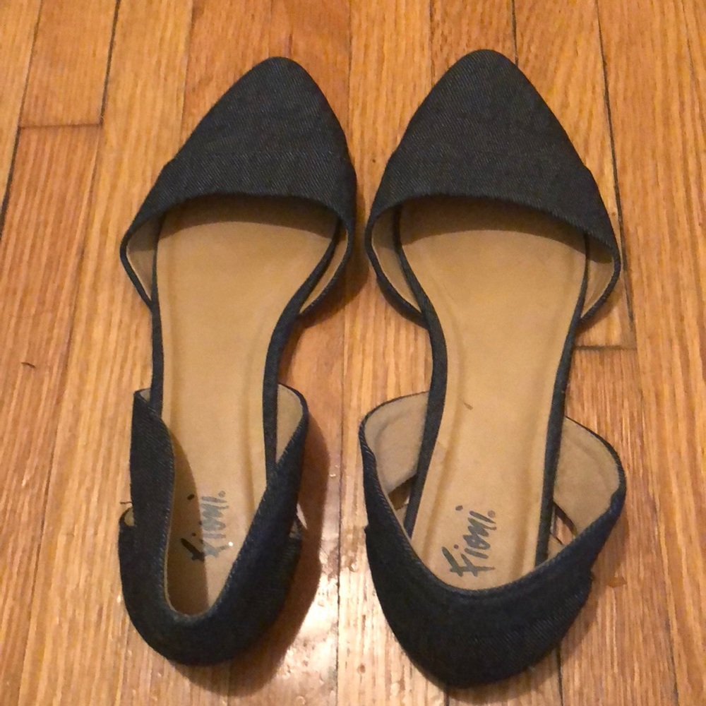 Jean material Fioni pointed flats